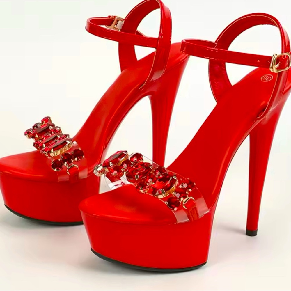 👠 Red Gem High Heels